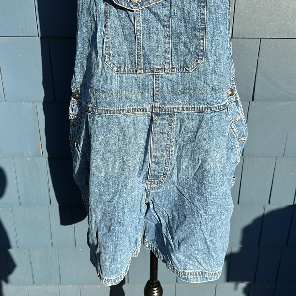 Cherokee blue denim shirt overalls XL NWOT cute boho - Picture 3 of 8